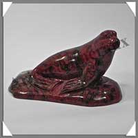 PHOQUE - JASPE BRECHIQUE - 110x60x50 mm - 220 grammes - A001