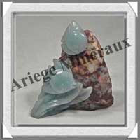 POISSONS - AMAZONITE - 100x80x35 mm - 215 grammes - A001