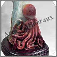 POISSONS - POULPE - TORTUE - AMAZONITE - 200x190x110 mm - 2 140 grammes - A002