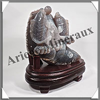 POISSONS - CALCEDOINE - 155x105x50 mm - 1 060 grammes - A001