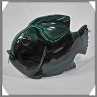 POISSON - MALACHITE - 90x60x20 mm - 220 grammes - P004