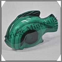 POISSON - MALACHITE - 85x60x25 mm - 215 grammes - P005