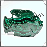 POISSON - MALACHITE - 90x60x25 mm - 240 grammes - P008