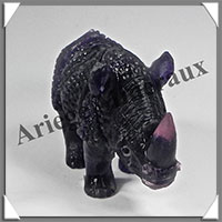 RHINOCEROS - FLUORITE Violette - 115x60x35 mm - 260 grammes - A001