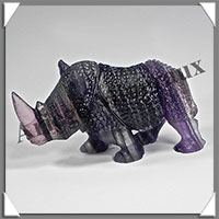 RHINOCEROS - FLUORITE Violette - 115x60x35 mm - 260 grammes - A001