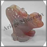 SINGE - CALCEDOINE - 65x50x45 mm - 150 grammes - A001