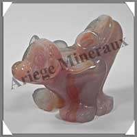 SINGE - CALCEDOINE - 65x50x45 mm - 150 grammes - A001