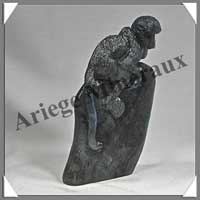 SINGE - LABRADORITE - 90x55x15 mm - 150 grammes - A001