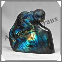 SINGE - LABRADORITE - 75x70x25 mm - 190 grammes - A002