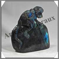 SINGE - LABRADORITE - 75x70x25 mm - 190 grammes - A002