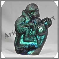 SINGE - LABRADORITE - 90x60x25 mm - 180 grammes - A003