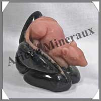 SOURIS - OPALE ROSE - 100x90x85 mm - 630 grammes -  A001