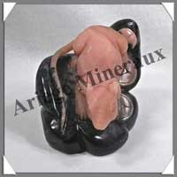 SOURIS - OPALE ROSE - 100x90x85 mm - 630 grammes -  A001