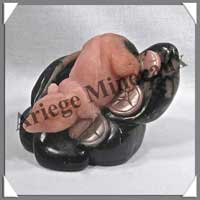 SOURIS - OPALE ROSE - 100x90x85 mm - 630 grammes -  A001