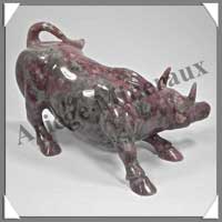 TAUREAU - JASPE ROSE - 130x75x65 mm - 553 grammes - A001