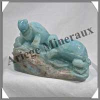 TORTUES (Couple) - AMAZONITE - 125x100x70 mm - 600 grammes - A001