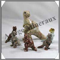 DINOSAURE - STEATITE - Famille (Mre + 5 Petits) - A