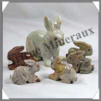LAPIN - STEATITE - Famille (Mre + 5 Petits) - A