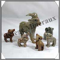 MOUFLON - STEATITE - Famille (Mre + 5 Petits) - A