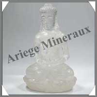 CRISTAL DE ROCHE - Bouddha Indien - 175 mm - A003