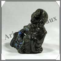 LABRADORITE - Bouddha Chinois - 80x70 mm - A003