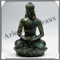 LABRADORITE - Bouddha Indien - 160 mm - A004