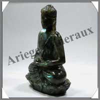 LABRADORITE - Bouddha Indien - 160 mm - A004