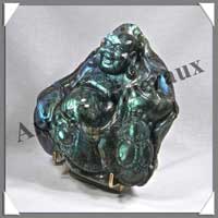LABRADORITE - Bouddha Chinois - 185x175x60 mm - A006