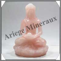 QUARTZ ROSE - Bouddha Indien - 155 mm - A002