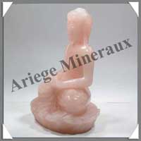 QUARTZ ROSE - Bouddha Indien - 155 mm - A002