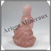 QUARTZ ROSE - Bouddha Indien - 100 mm - A006