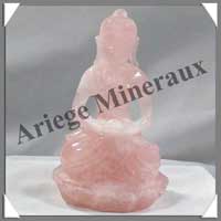 QUARTZ ROSE - Bouddha Indien - 100 mm - A007