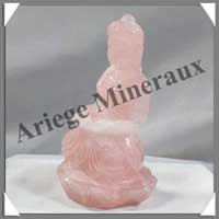 QUARTZ ROSE - Bouddha Indien - 100 mm - A007