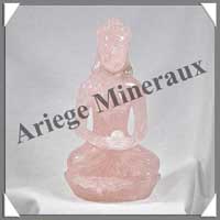 QUARTZ ROSE - Bouddha Indien - 160 mm - A008