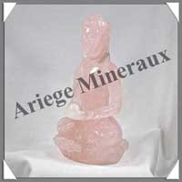 QUARTZ ROSE - Bouddha Indien - 160 mm - A008