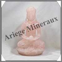 QUARTZ ROSE - Bouddha Indien - 200 mm - A009