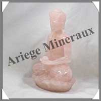 QUARTZ ROSE - Bouddha Indien - 200 mm - A009