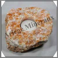 BOUGEOIR - CALCITE ORANGE - 130x110x60 mm