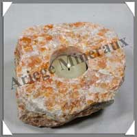 BOUGEOIR - CALCITE ORANGE - 130x110x60 mm