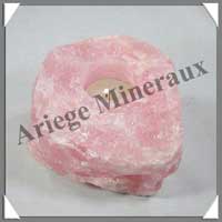 BOUGEOIR - QUARTZ ROSE - 110x110x80 mm