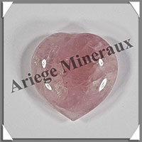 QUARTZ ROSE - Coeur - 23 grammes - 36x36x13 mm - R004