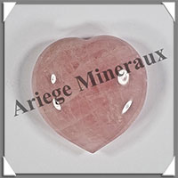 QUARTZ ROSE - Coeur - 45 grammes - 44x44x17 mm - R005