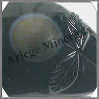 OBSIDIENNE Oeil Cleste - Double FLEUR - 85 mm - 87 grammes - A007