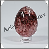 QUARTZ HEMATODE - Oeuf - 70x50 mm - 230 grammes - Y001
