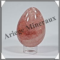 QUARTZ HEMATODE - Oeuf - 75x50 mm - 240 grammes - Y002