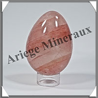 QUARTZ HEMATODE - Oeuf - 75x50 mm - 240 grammes - Y002