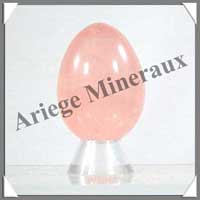 QUARTZ ROSE - Oeuf - 55 mm - 145 grammes - C003