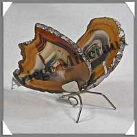 AGATE MARRON - Papillon (Taille 1) - 65x45 mm - 50 grammes - M010