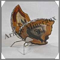 AGATE MARRON - Papillon (Taille 1) - 65x45 mm - 50 grammes - M010