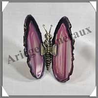 AGATE VIOLETTE - Papillon (Taille 1) - 65x40 mm - 47 grammes - M010